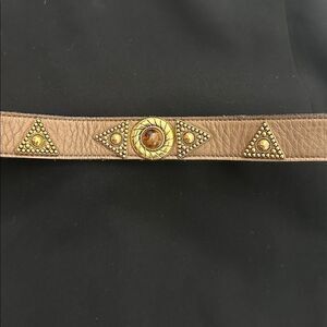 Leatherock San Diego 100%  leather brown bronze tigers eye medium m belt boho